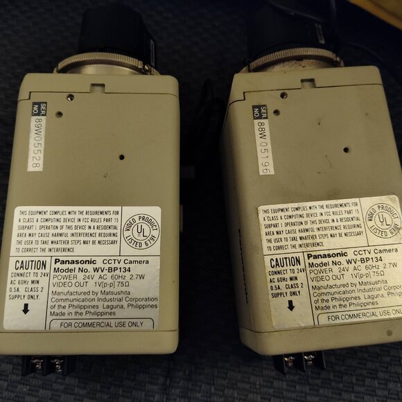 SET OF 2 Panasonic Wv-bp134 Video Surveillance Security Camera Unit CCTV Analog - Picture 4 of 5